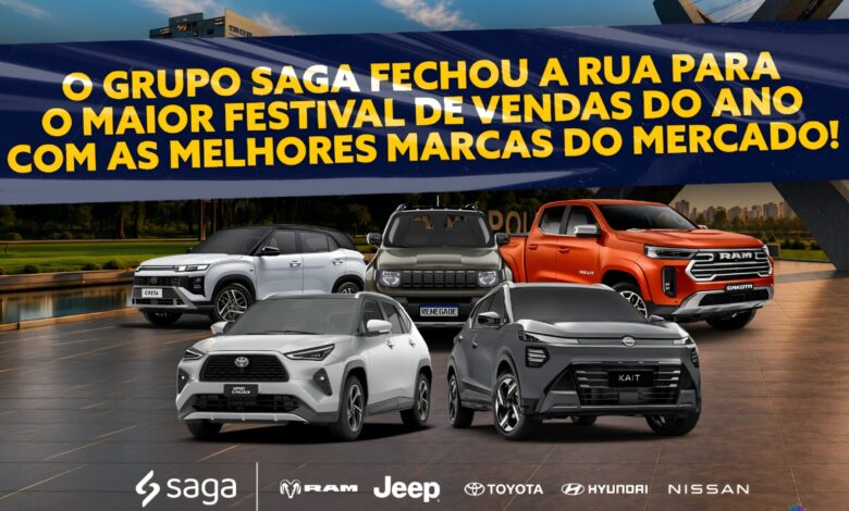 Grupo Saga promove festival automotivo com ofertas em Anápolis