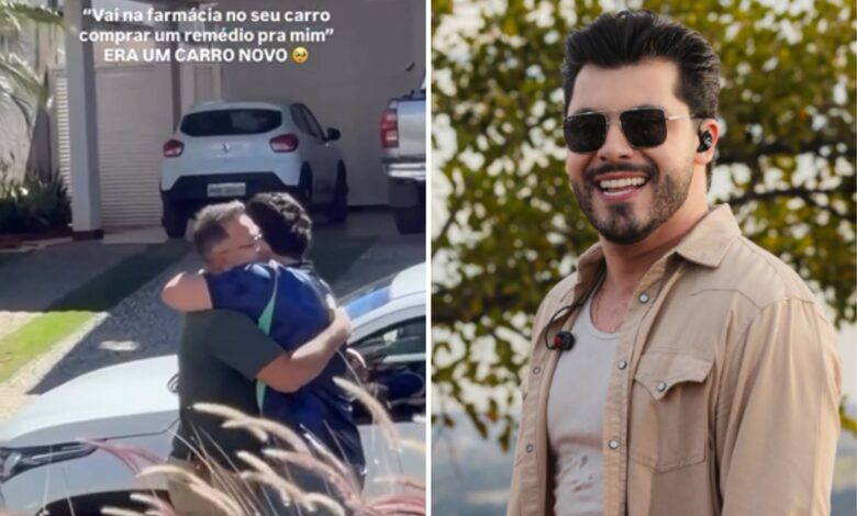 Murilo Huff surpreende funcionário com picape nova e viraliza nas redes sociais