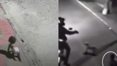 Motoqueiro resgata bebê engatinhando sozinha em avenida de Vila Velha