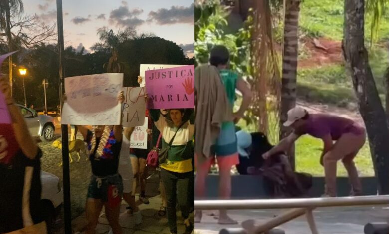 Protesto em Pirenópolis exige justiça após agressão de empresário contra mulher