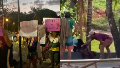 Protesto em Pirenópolis exige justiça após agressão de empresário contra mulher