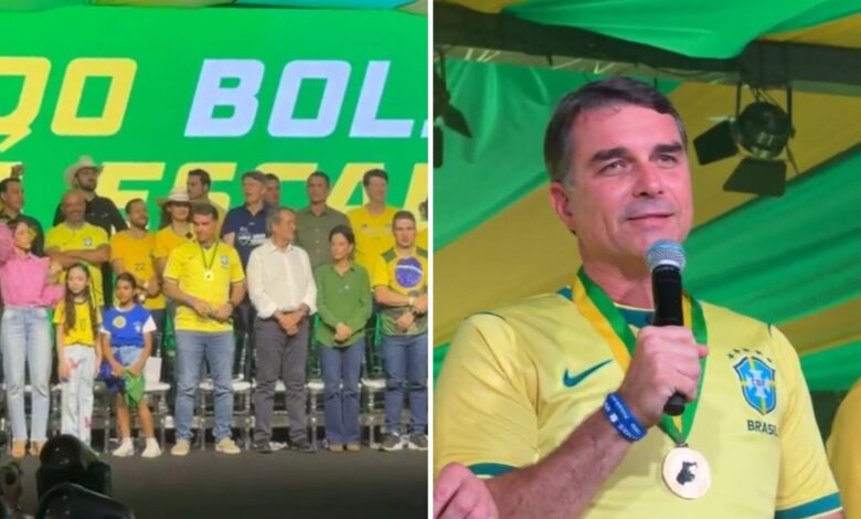 Flávio Bolsonaro e Valdemar Costa Neto oficializam pré-candidaturas do PL em Goiás