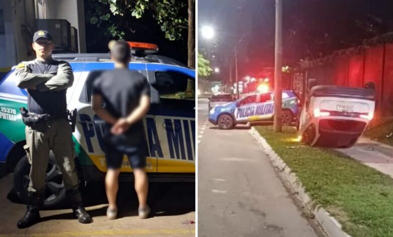 Médico é detido em Goiânia por atropelamento, fuga e capotamento sob suspeita de embriaguez