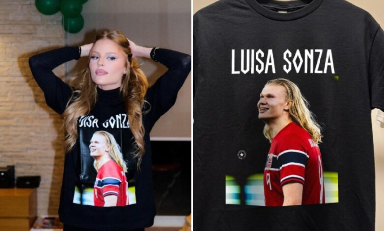 Camiseta de Goiânia compara Luísa Sonza a Haaland e cantora entra na brincadeira viral