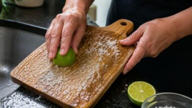 Limpeza de tábua de corte: como remover odores de alho e peixe com truque caseiro