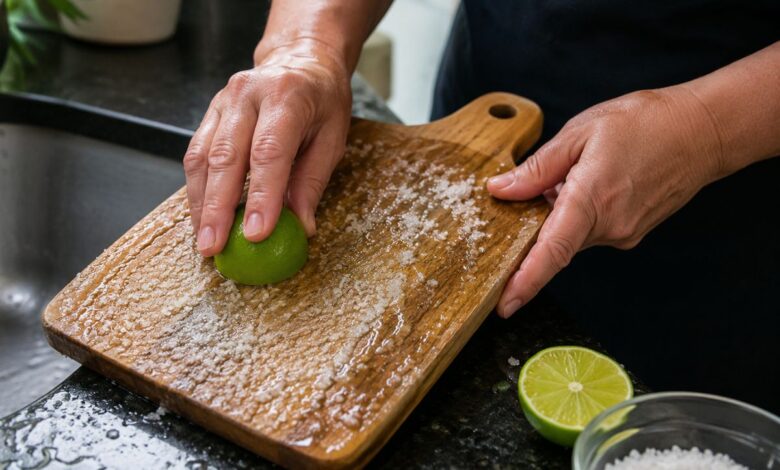 Limpeza de tábua de corte: como remover odores de alho e peixe com truque caseiro