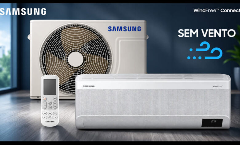 Amazon reduz preço do ar-condicionado Samsung Windfree em 46% antes do Prime Day