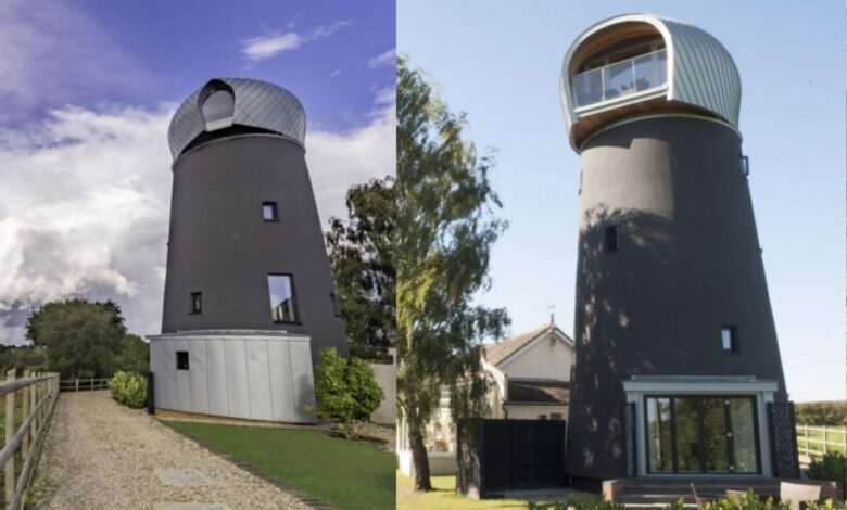 Moinho de vento de 1891 em Suffolk renasce como hospedagem de luxo após impressionante reforma