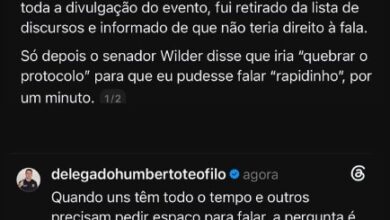 Delegado Humberto Teófilo questiona igualdade em evento do PL após ter fala restrita