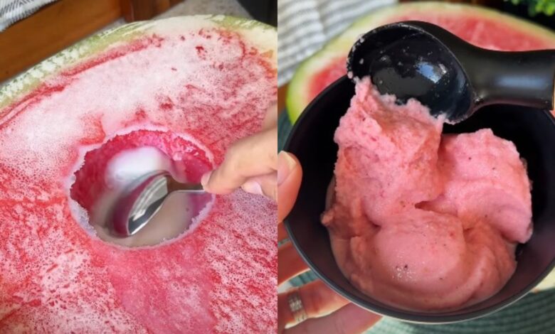 Sorvete de melancia: a sobremesa de dois ingredientes que refresca os dias quentes