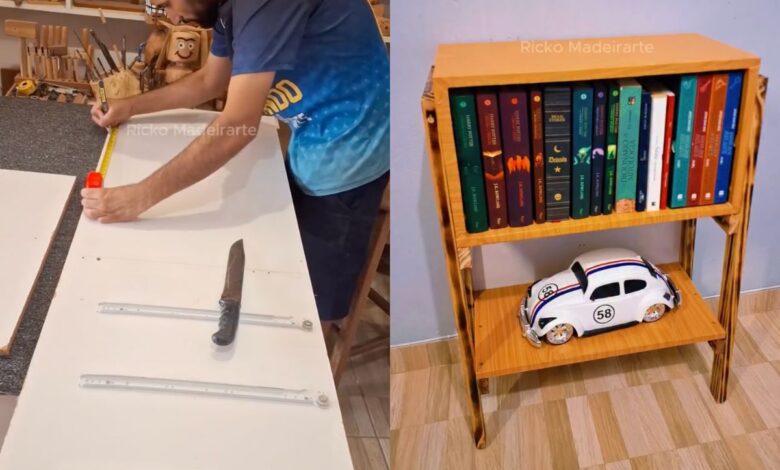 Guarda-roupa antigo se transforma em móvel funcional e sustentável para a casa