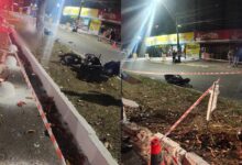 Dois motociclistas morrem e jovem fica ferida em grave acidente no Parque Amazônia, Goiânia