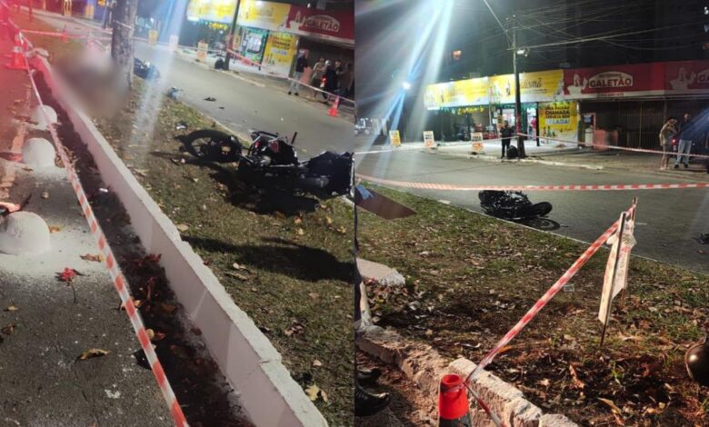 Dois motociclistas morrem e jovem fica ferida em grave acidente no Parque Amazônia, Goiânia