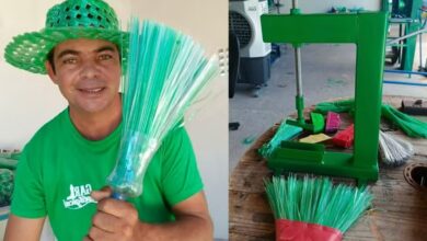 Reciclagem de garrafas PET: gari ex-alcoólatra inova com máquina de vassouras e fatura R$ 7,5 mil mensais
