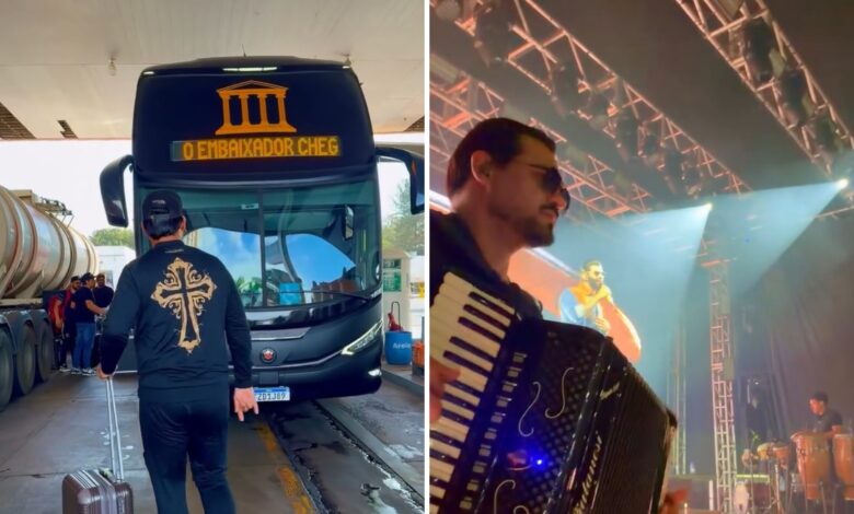 Bastidores da turnê de Gusttavo Lima revelam rotina intensa de músico da banda