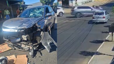 Anápolis: colisão em cruzamento deixa motociclista e garupa gravemente feridos