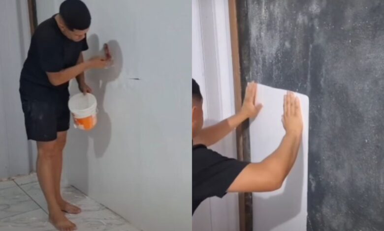 Revestimento de isopor ganha força como solução estética para paredes com infiltração