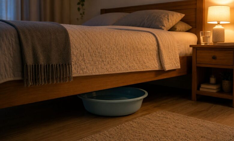 Bacia com água debaixo da cama: a solução simples para a umidade no quarto que exige atenção