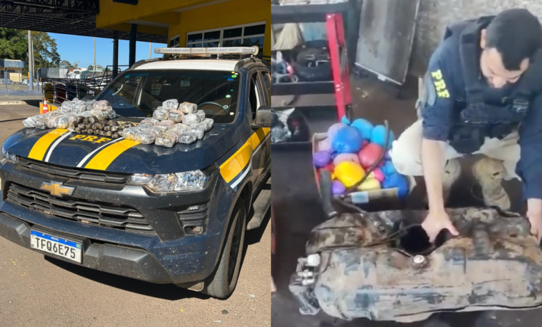 PRF prende motorista na Br-153 com 37 kg de haxixe ocultos em tanque de veículo para Brasília