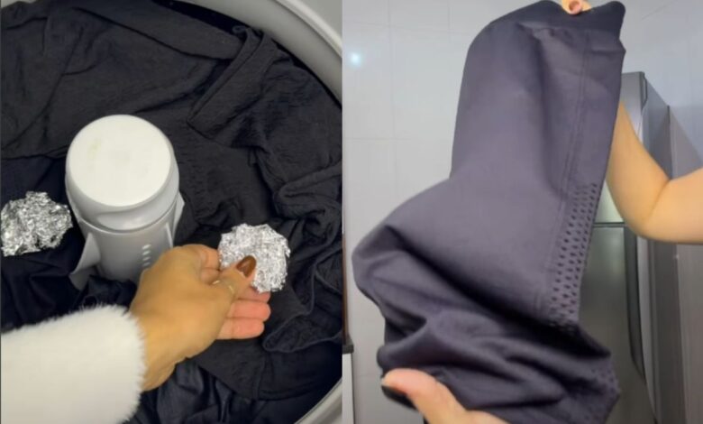 O truque do papel-alumínio na máquina de lavar: entenda como ele pode revitalizar suas roupas escuras