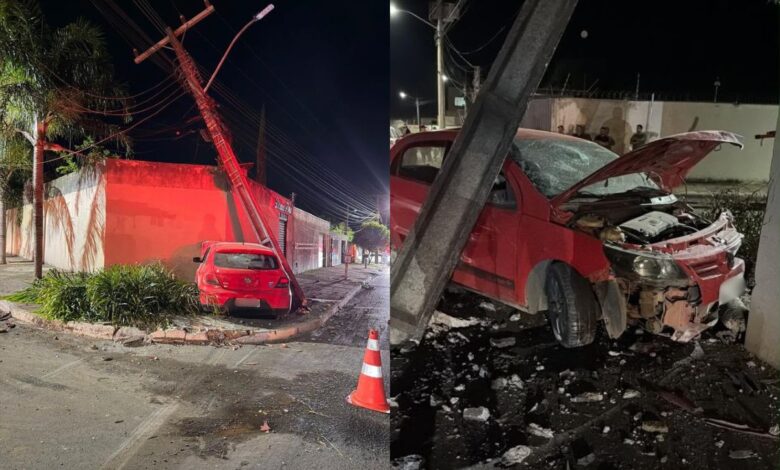 Motorista é preso em Anápolis após colisão com poste por embriaguez