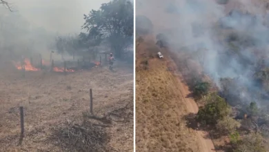 Incêndio de grandes proporções atinge área próxima ao Parque Estadual da Serra Dourada