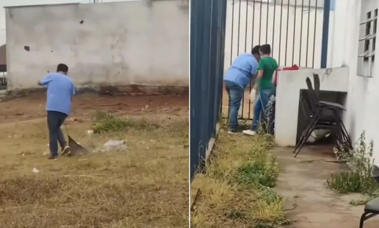 Médico é flagrado realizando limpeza em unidade de saúde de Trindade
