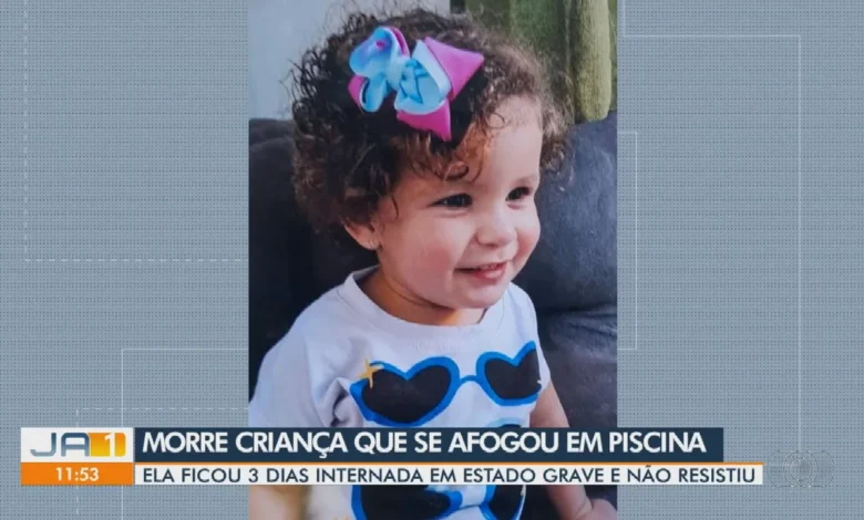 Afogamento em piscina: bebê de um ano e quatro meses morre após três dias internado em Catalão