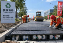 China inaugura primeira estrada de plástico em Xangai, transformando lixo em asfalto