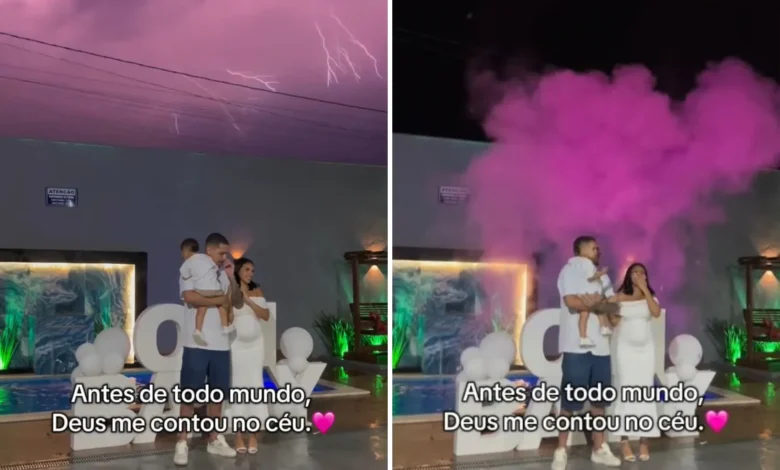 Fenômeno natural marca chá revelação em Goiânia e viraliza nas redes sociais