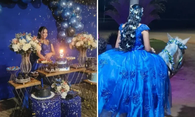 Homenagem emocionante marca festa de 15 anos com chegada montada em égua