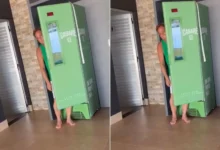 Leonardo brinca com abstinência e entra em freezer para sentir cheiro de bebida