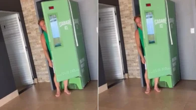 Leonardo brinca com abstinência e entra em freezer para sentir cheiro de bebida