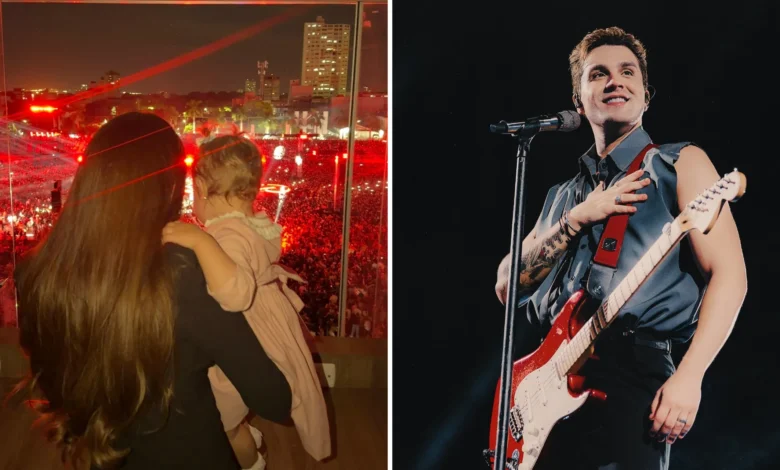 Luan Santana emociona fãs ao levar filha Serena para primeiro show em Goiânia e faz declaração