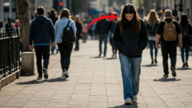 O que a psicologia revela sobre o hábito de caminhar olhando para o chão