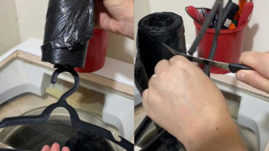 Organização inteligente: como um cabide transforma o armazenamento de sacos de lixo