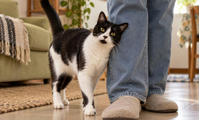Por que os gatos se esfregam nas pernas dos tutores? Entenda o comportamento felino