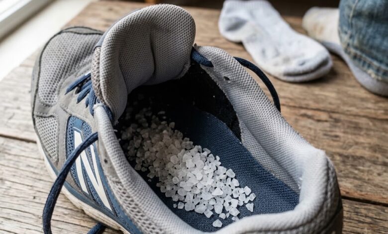 Sal grosso nos sapatos: entenda a eficácia do truque caseiro contra o mau cheiro