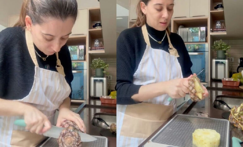 Técnica de corte de abacaxi viraliza e simplifica o preparo da fruta na cozinha
