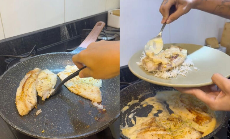 Tilápia grelhada e molho cremoso: uma opção leve e rápida para sair do peito de frango