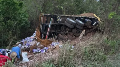 Acidente na Go-020: caminhão de alho despenca de ponte em Bela Vista