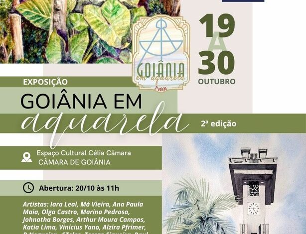 Câmara de Goiânia recebe segunda edição da exposição de aquarelas