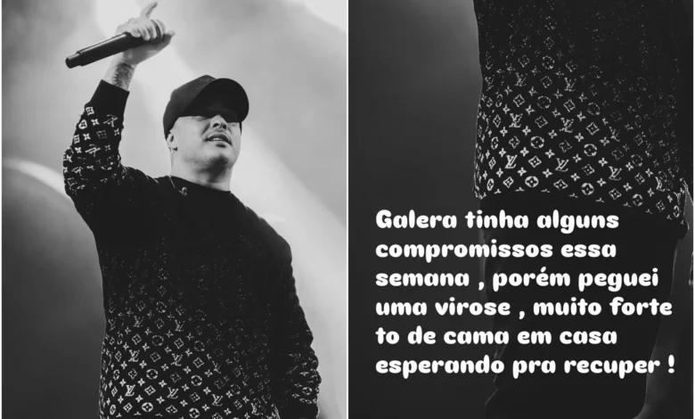 Cantor Kauan cancela compromissos da semana após forte virose