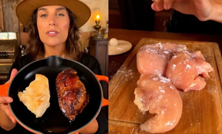 Chef Juliana Lima revela técnica para peito de frango suculento e saboroso na frigideira