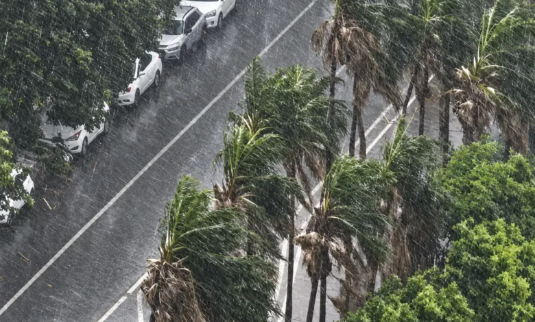 Chuva com ventania surpreende moradores e altera rotina em Goiânia