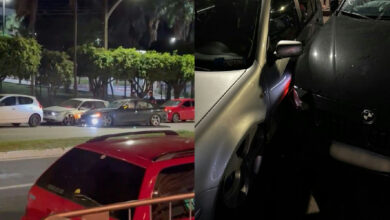 Colisão entre BMW e carro estacionado na Avenida Universitária gera movimentação em Anápolis