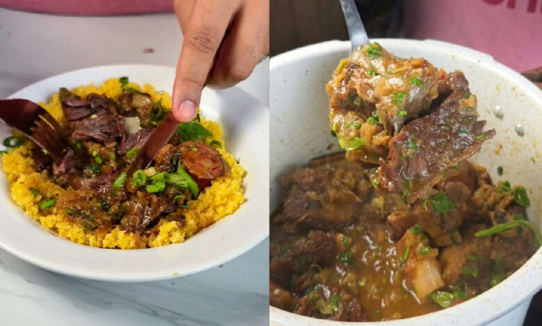 Costela desmanchando na boca com cuscuz: prepare sem água e surpreenda-se