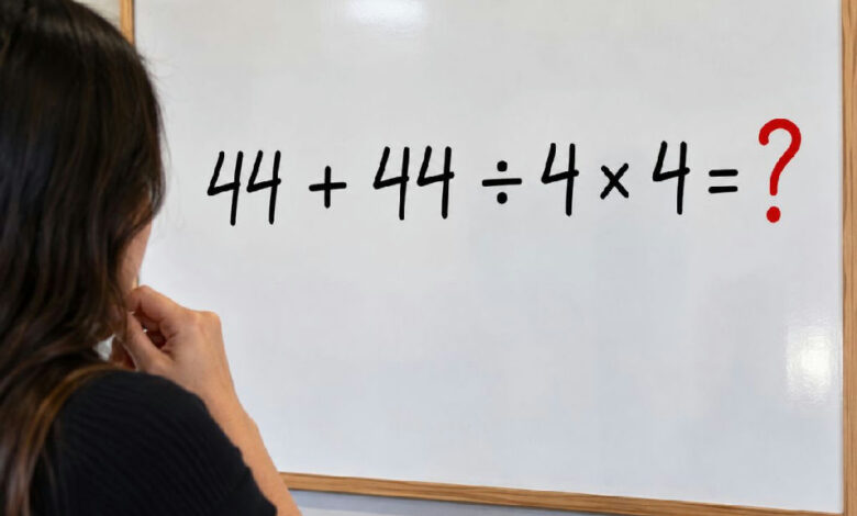 Desafio matemático viral: por que a conta 44 + 44 ÷ 4 × 4 confunde tanta gente