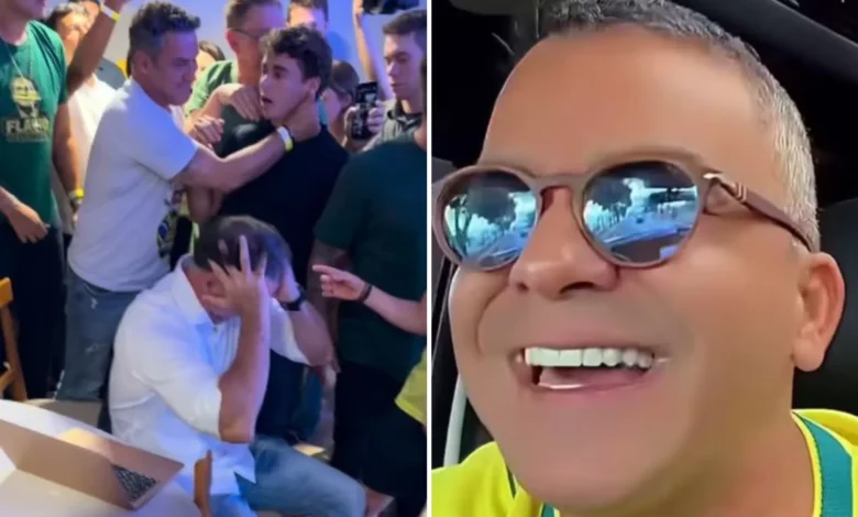 Empresário que prometeu picanha a petistas assiste à apuração com Flávio Bolsonaro
