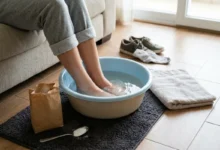 Escalda-pés com bicarbonato e água morna combate rachaduras e chulé